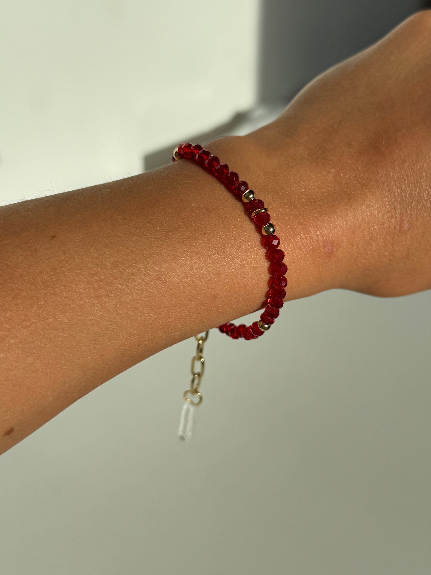 Pulseras cristales roja