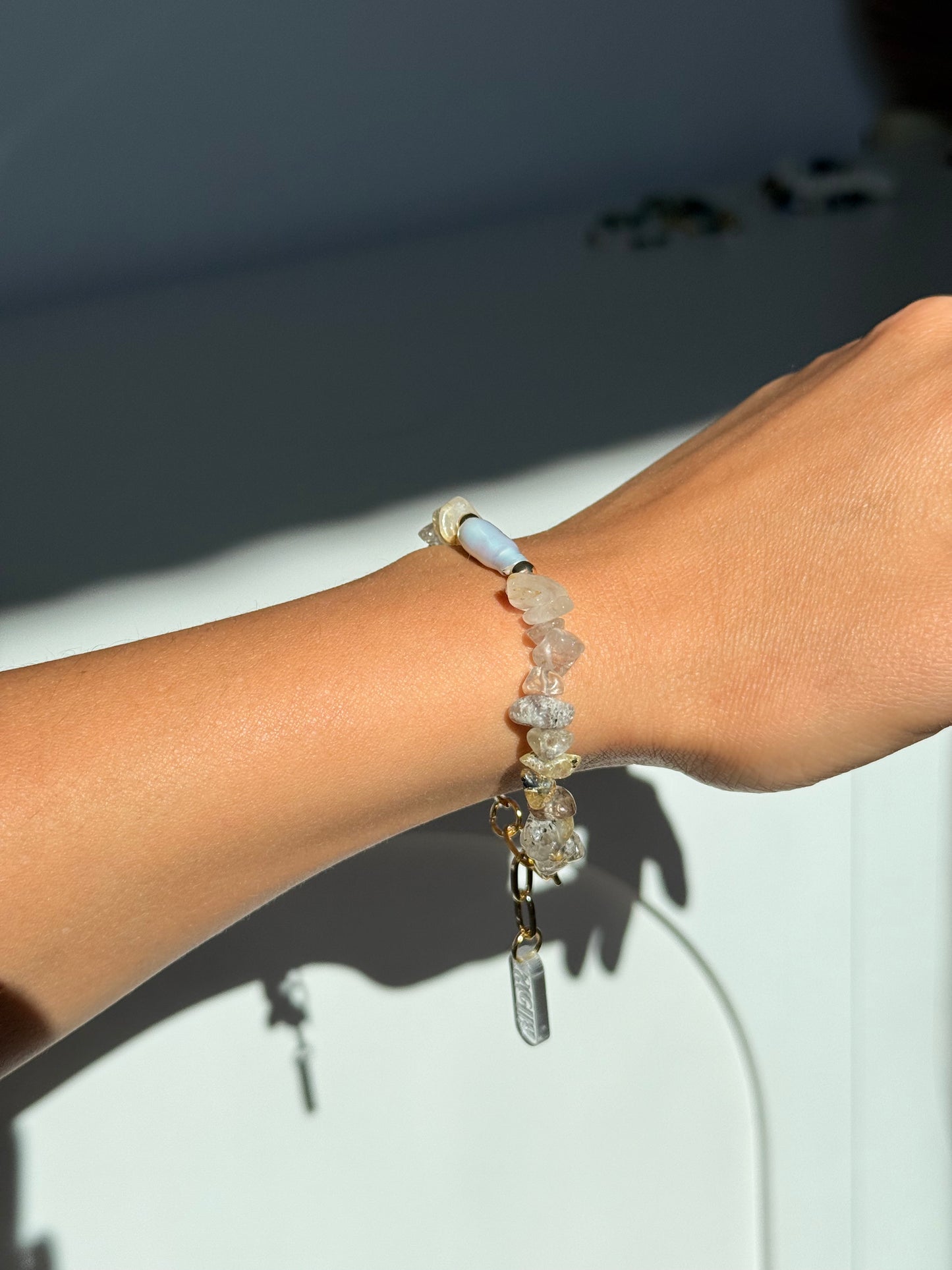 Pulsera escallas cuarzo rutilado