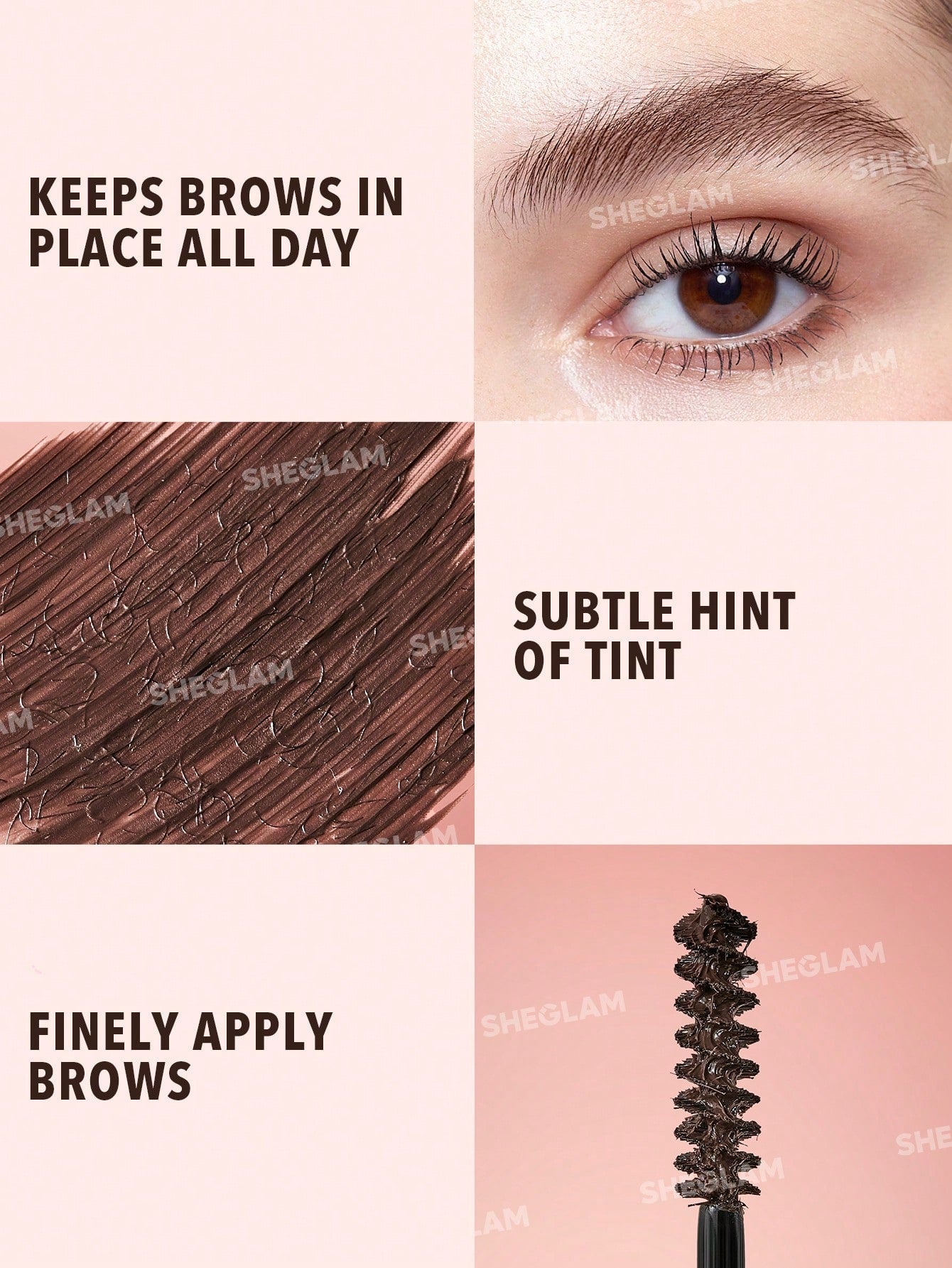 Gel para cejas efecto laminado Hold 'Em Up-color topo - SHEGLAM