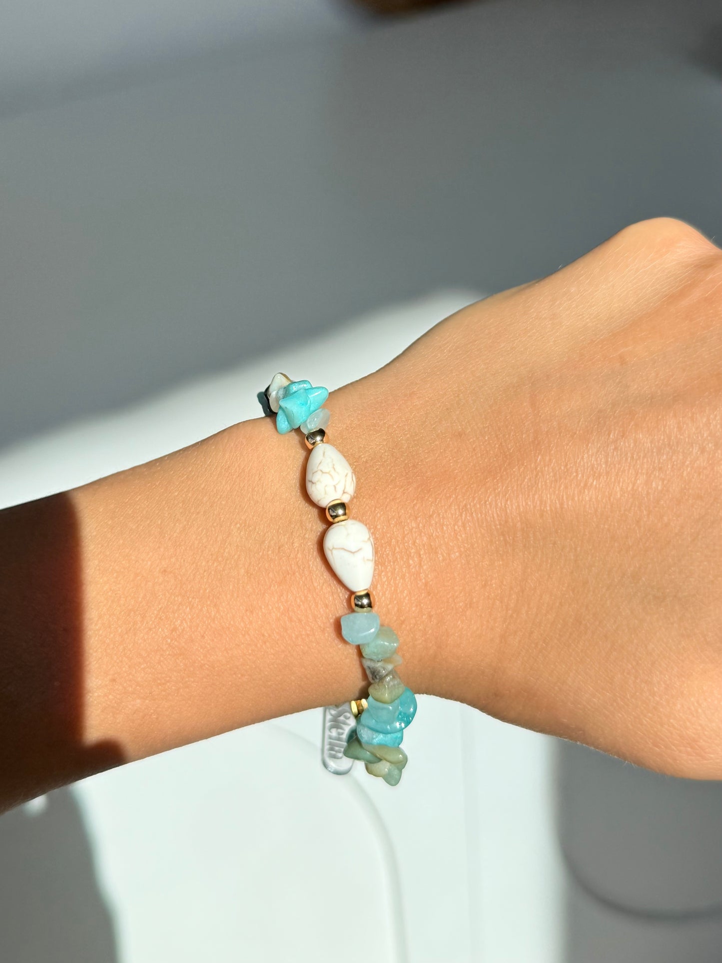 Pulsera escallas amazonita Maldivas