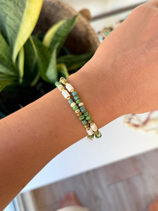 Pulseras Salvia cristal checo