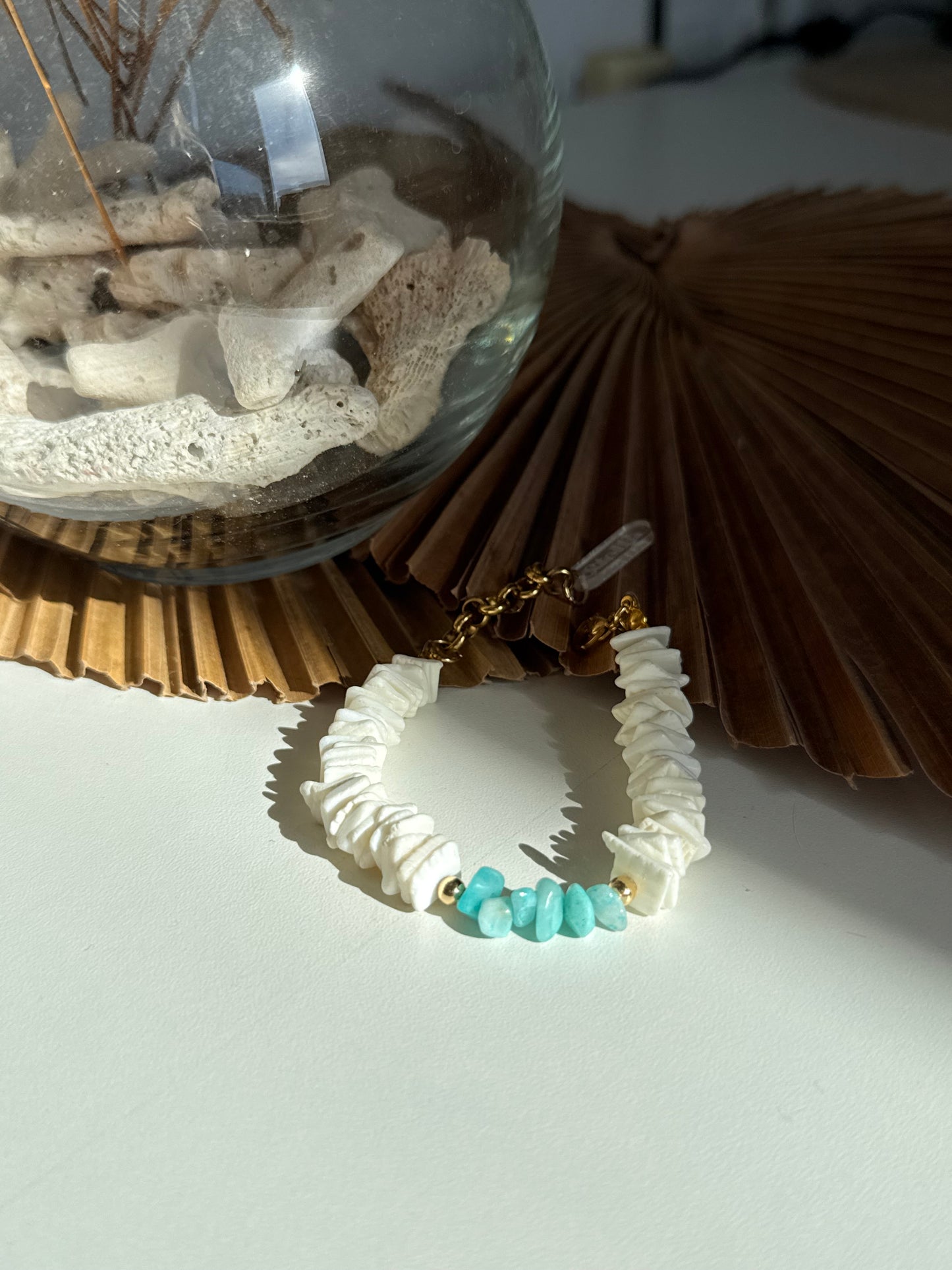 Pulsera piedra natural turquesa 🐚