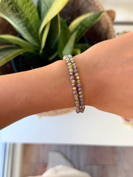 Pulseras cristales lilas