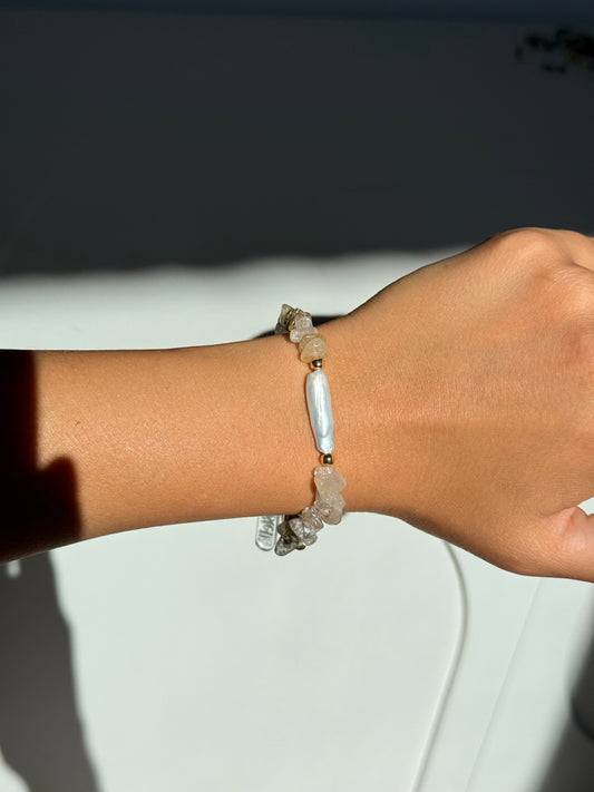 Pulsera escallas cuarzo rutilado