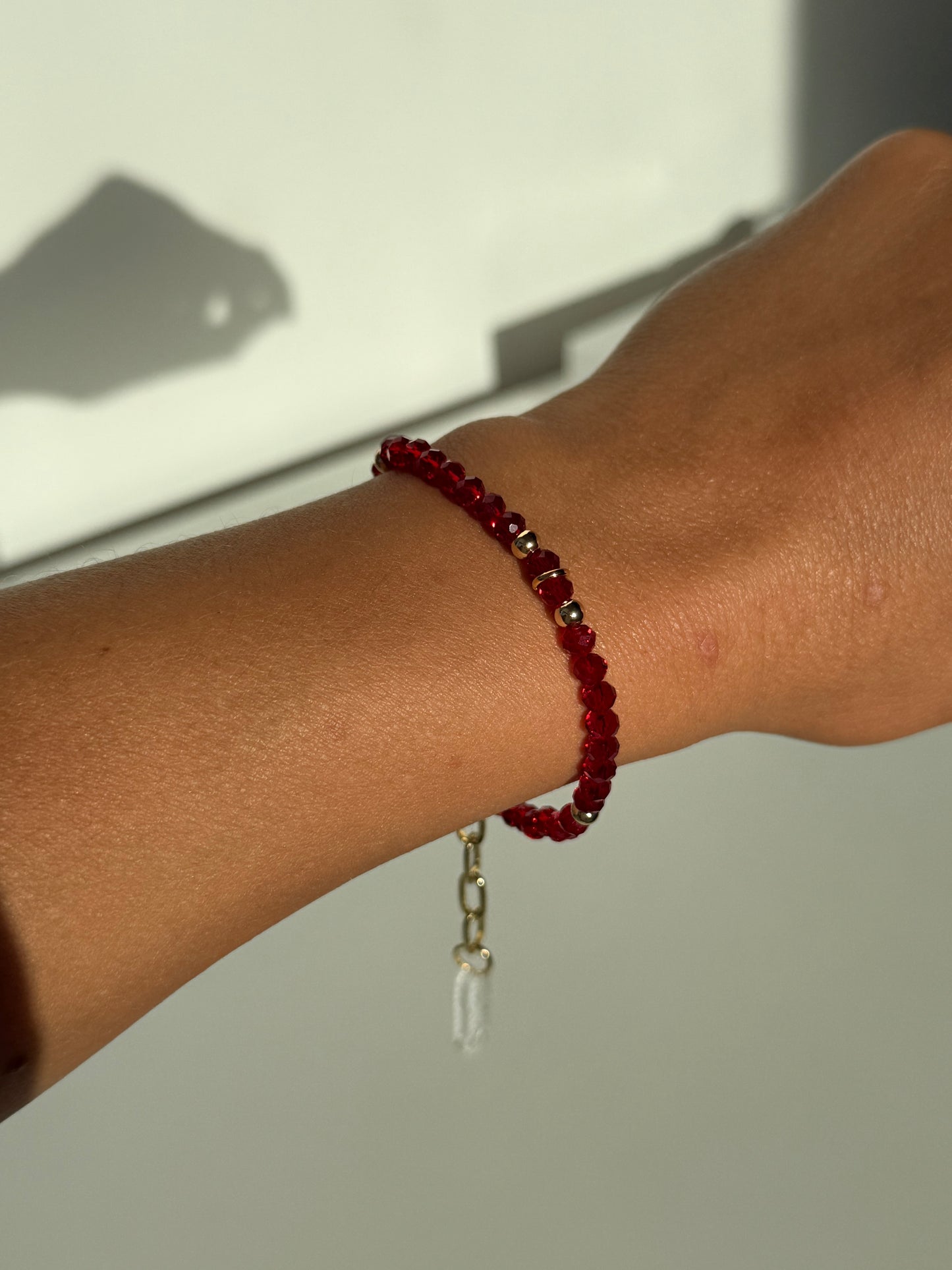 Pulseras cristales roja