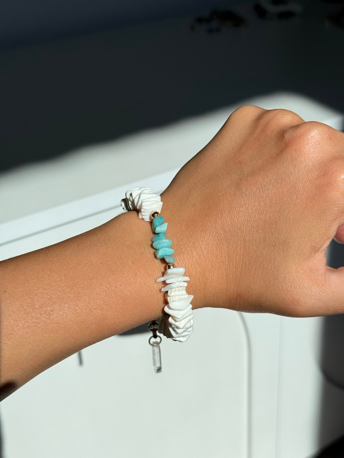 Pulsera piedra natural turquesa 🐚