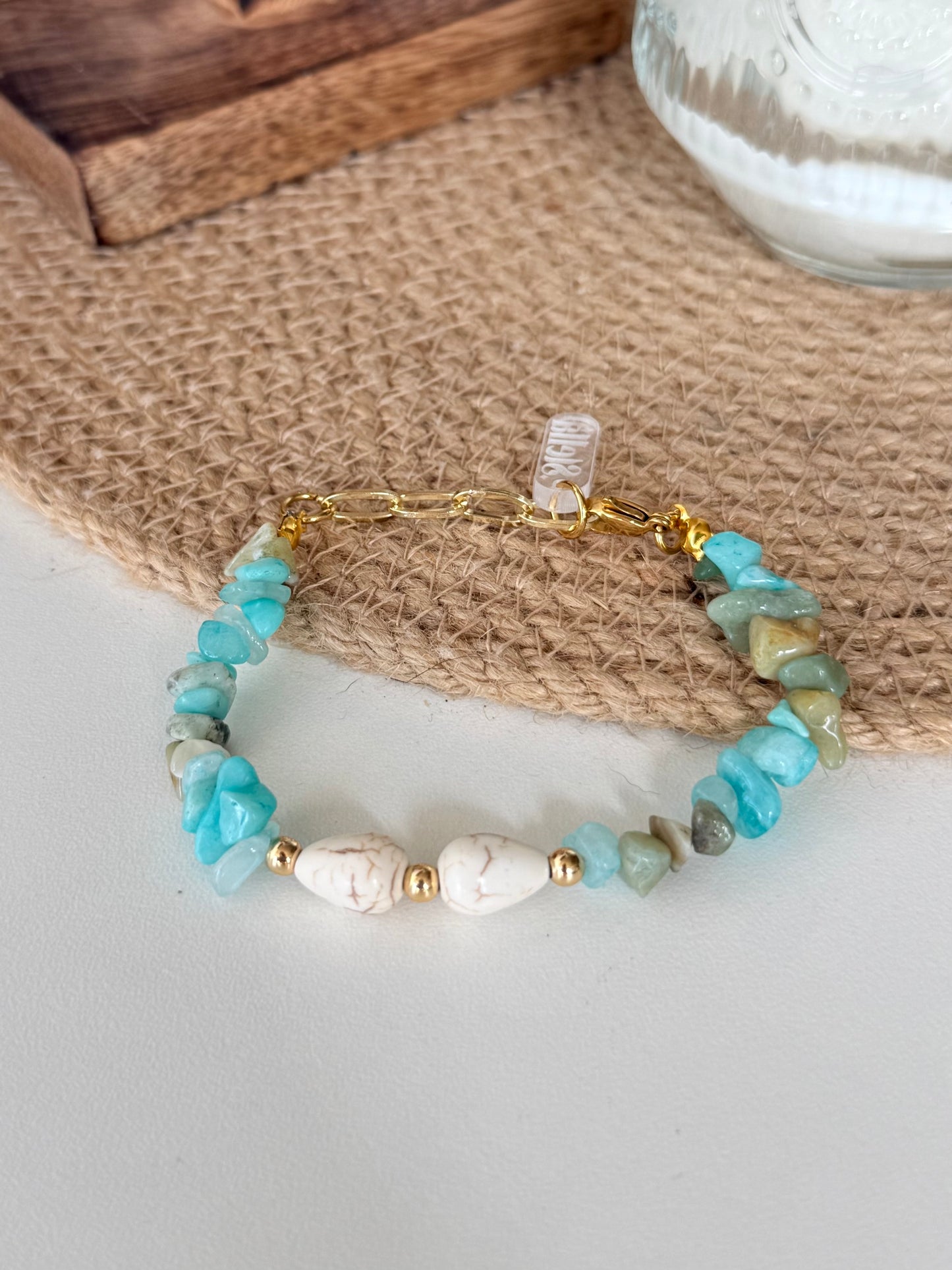 Pulsera escallas amazonita Maldivas