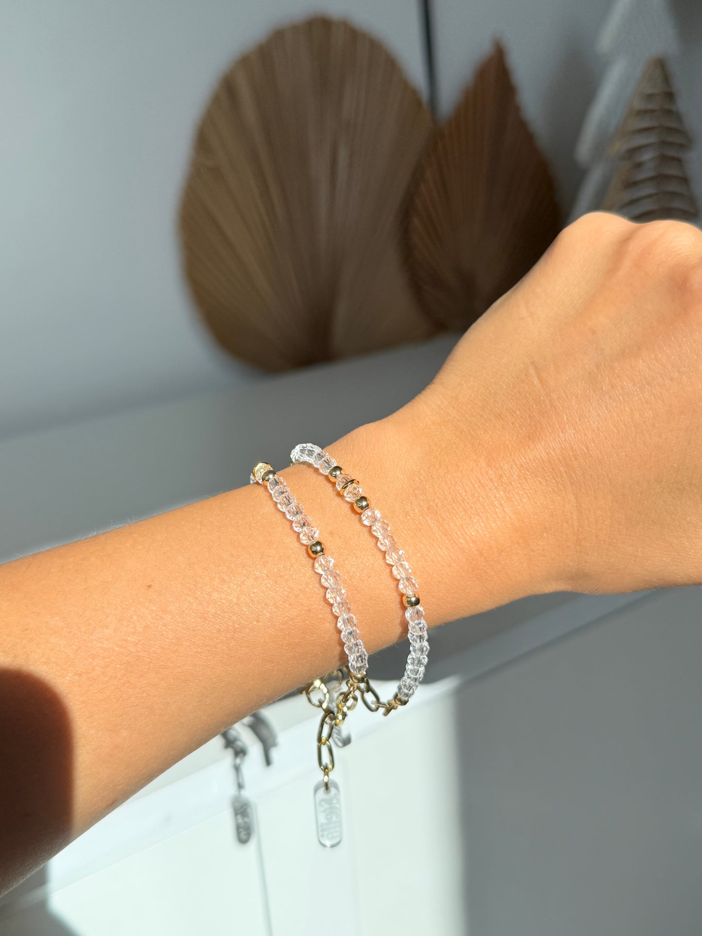 Pulseras cristales blanco