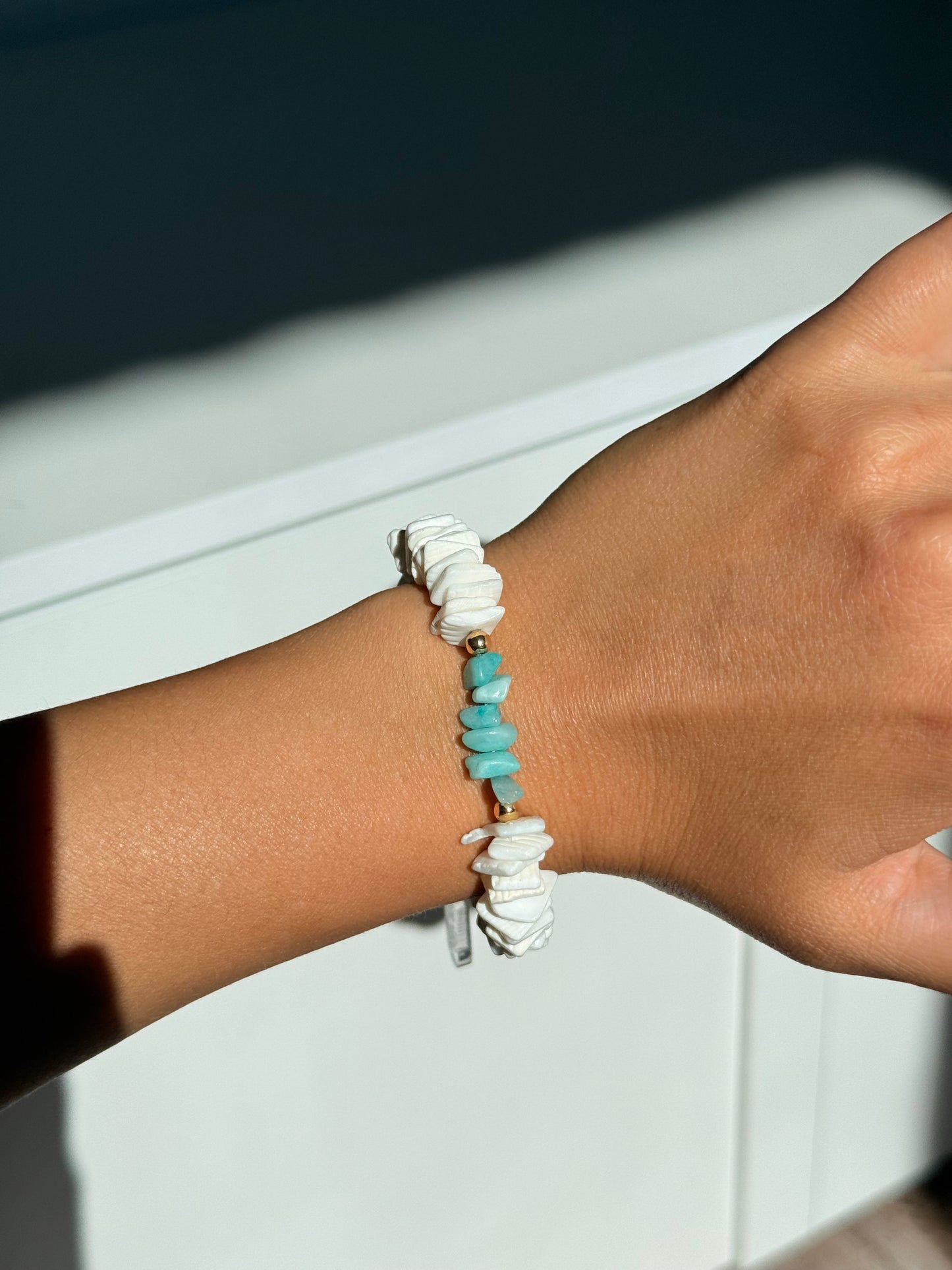 Pulsera piedra natural turquesa 🐚