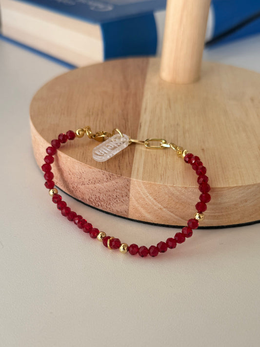 Pulseras cristales roja