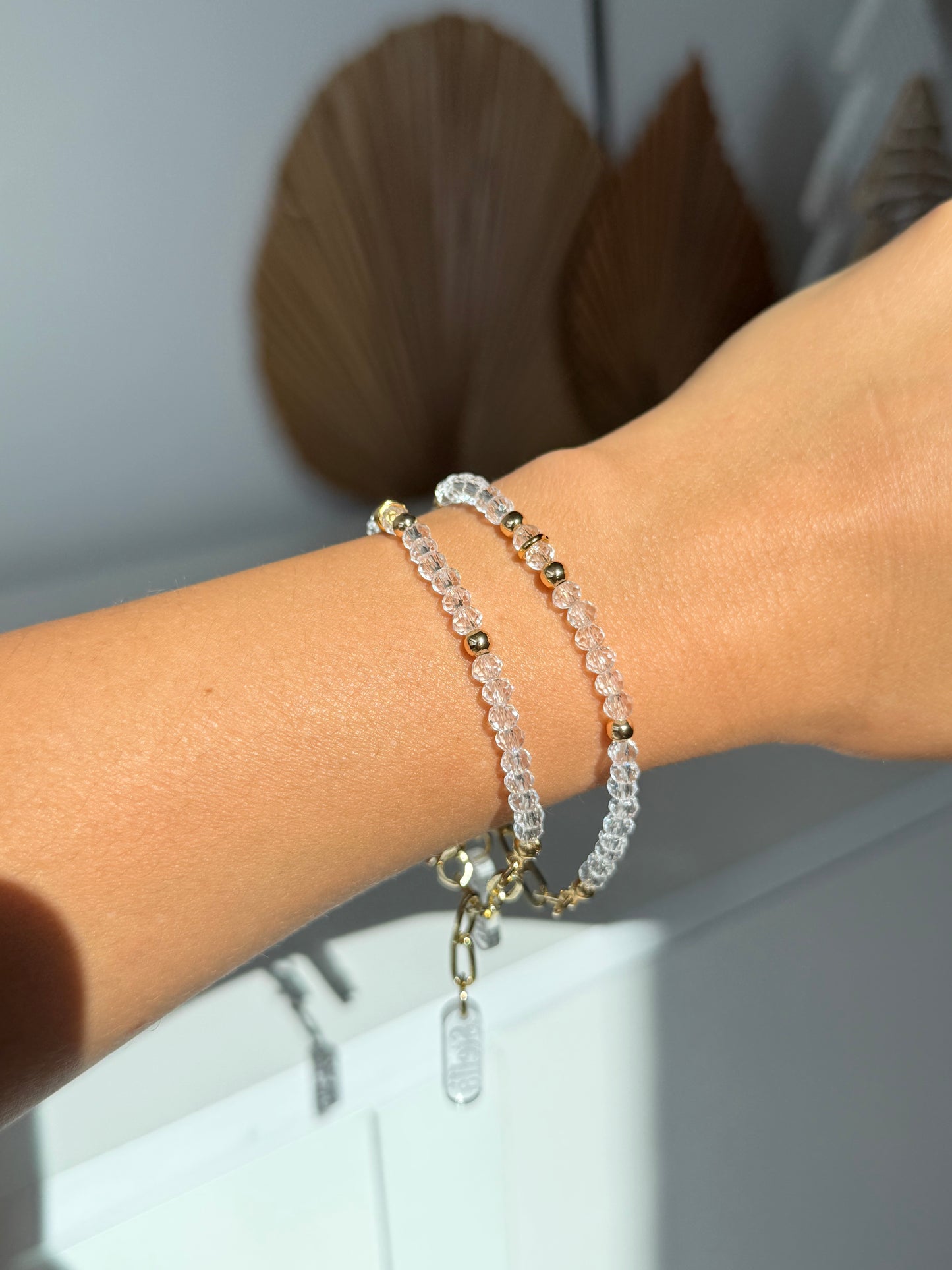 Pulseras cristales blanco
