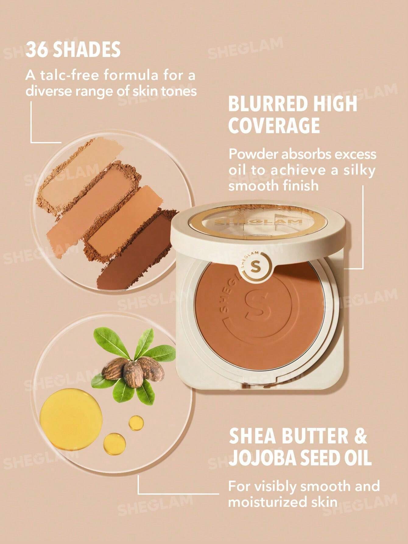 Base en polvo- Sheglam Skin-Focus High Coverage Powder Foundation