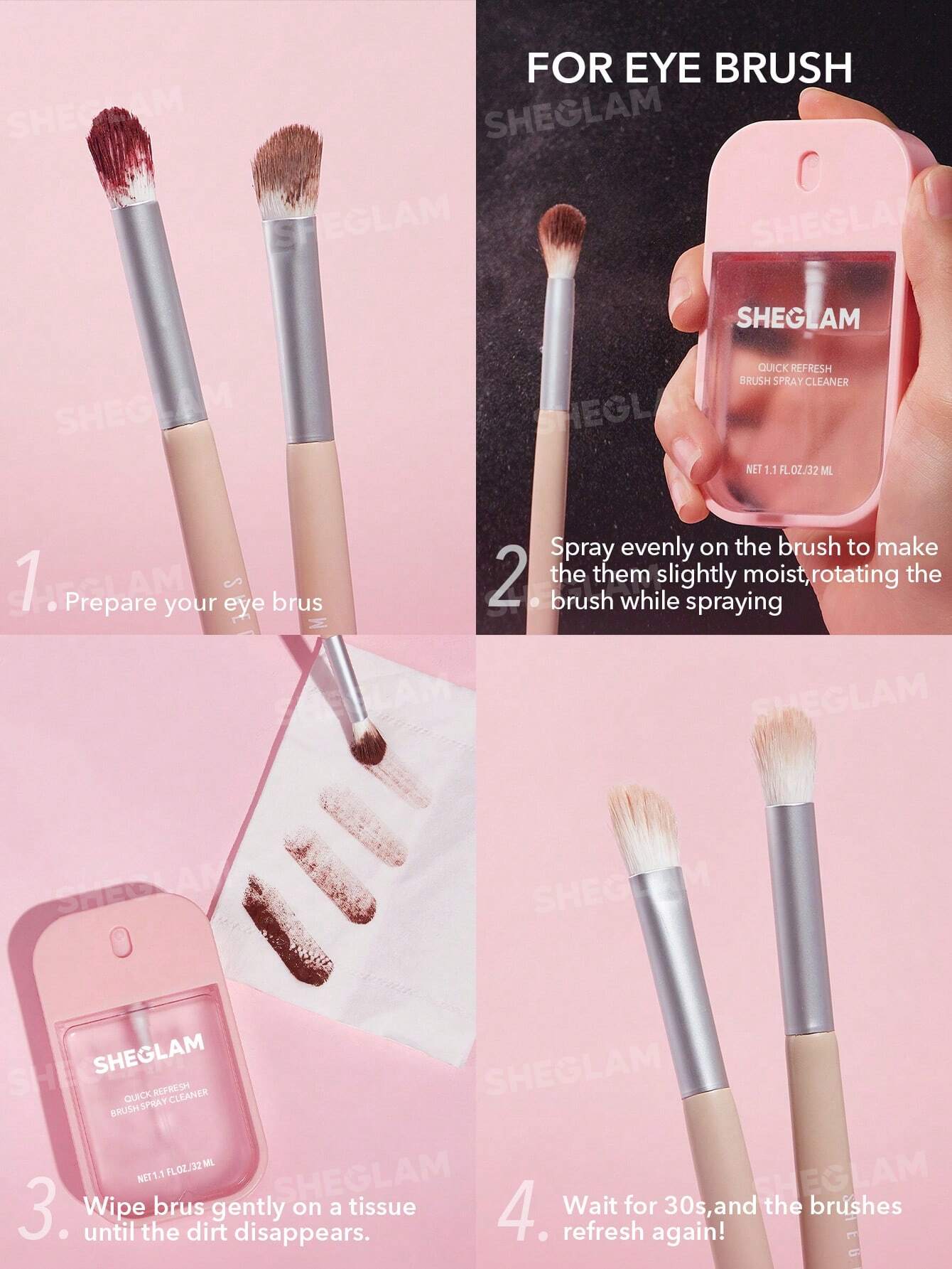Limpia brochas spray SHEGLAM