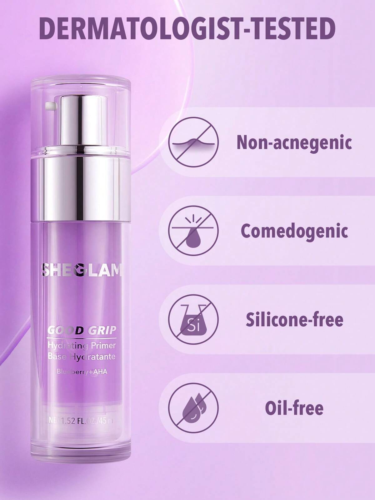 Primer hidratante Blueberry + AHA- Sheglam