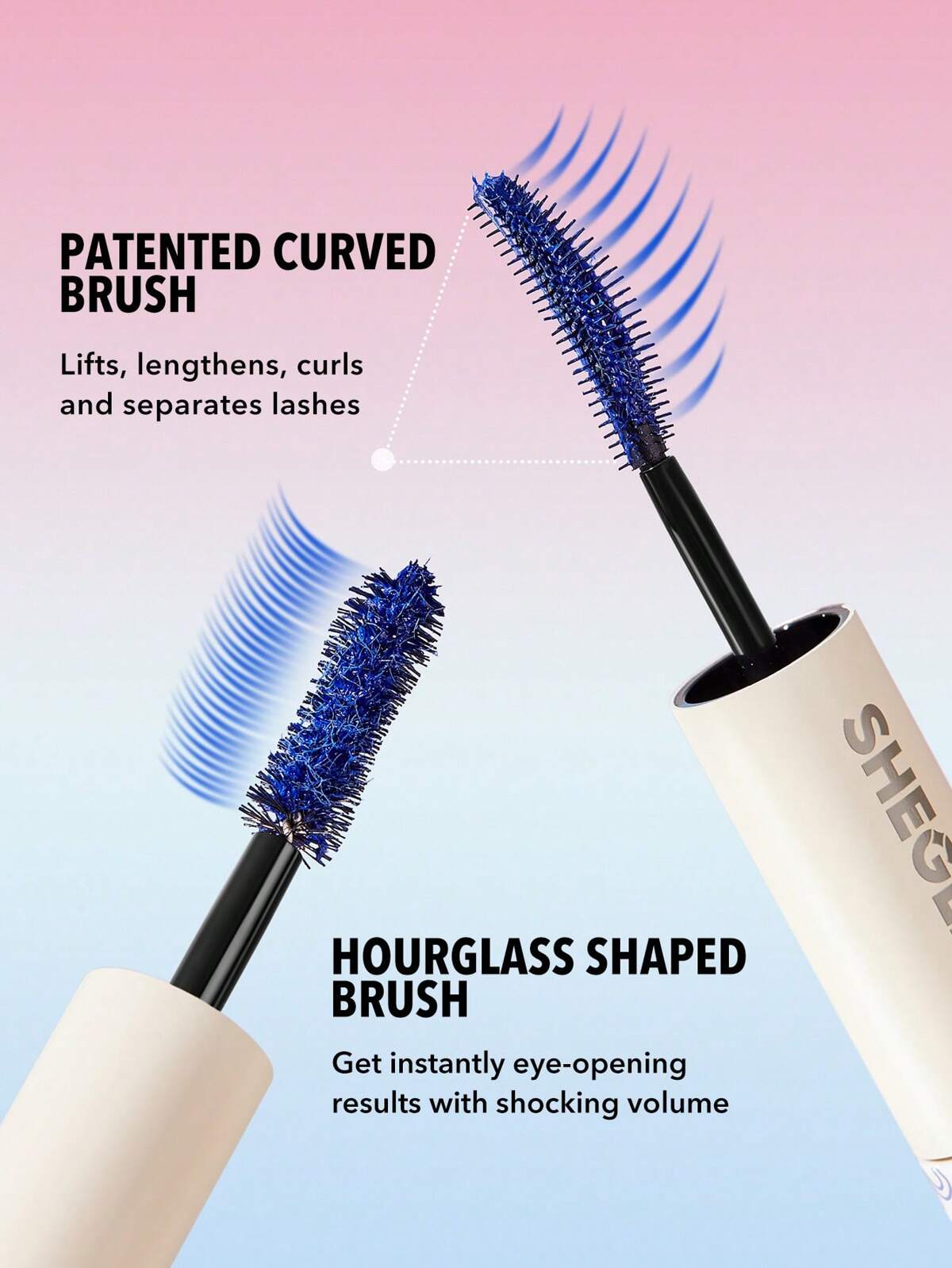 Máscara de pestañas azul waterproof Sheglam
